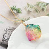 Rainbow Aura Quartz Necklace