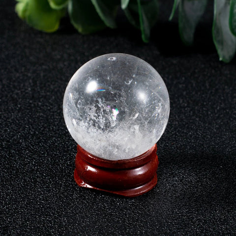 Polished Clear Quartz Crystal Ball