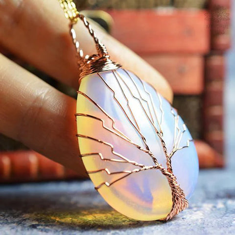 Handmade Tree Of Life Opalite Necklace