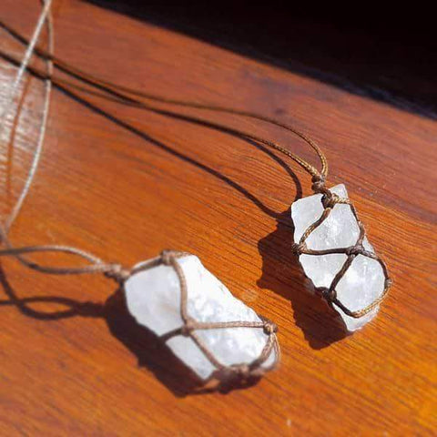 Wrapped Raw Clear Quartz Necklace