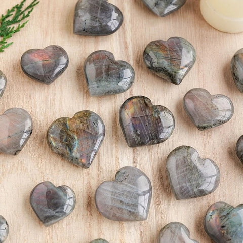 Labradorite Heart Stone