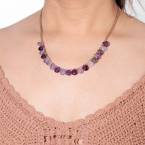 Amethyst Crystal Bead Necklace