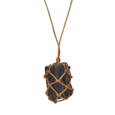 Wrapped Black Tourmaline Crystal Protection Necklace