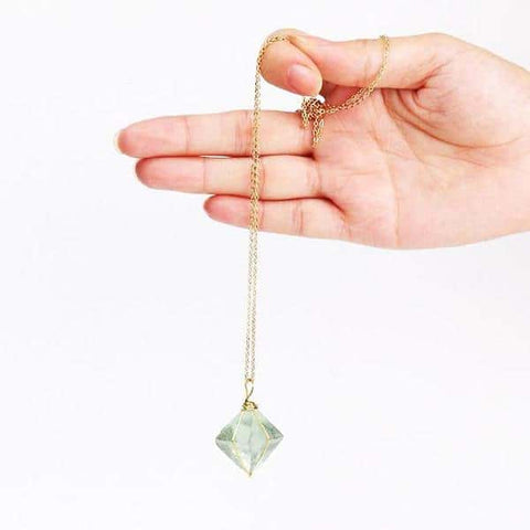 Octahedron Green Fluorite Necklace