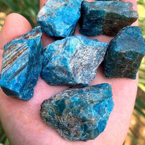 Natural Raw Blue Apatite Stones