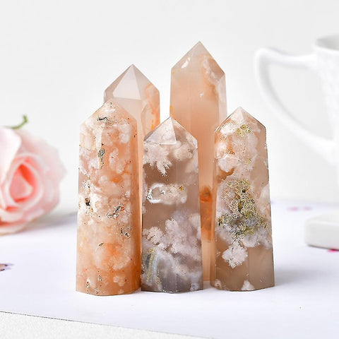 Natural Sakura Agate Obelisk