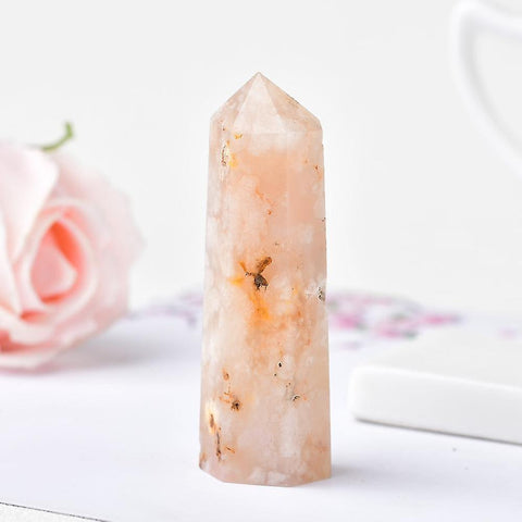 Natural Sakura Agate Obelisk