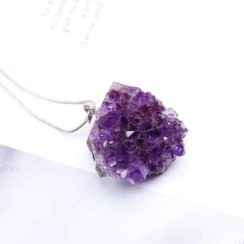 Raw Purple Amethyst Necklace