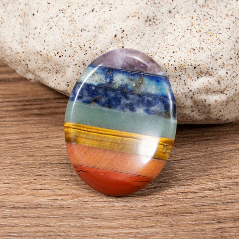 Natural Seven Chakra Worry Stone