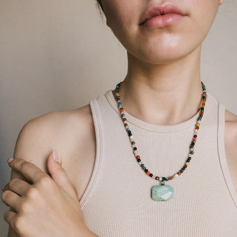 Amazonite Gemstone Choker Necklace