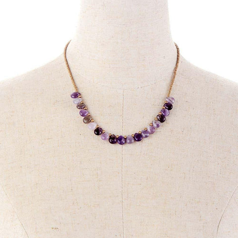 Amethyst Crystal Bead Necklace