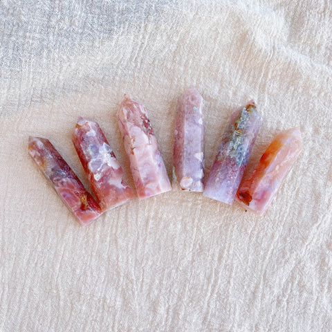 Sakura Flower Agate Crystal Point