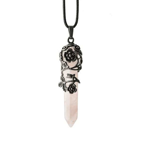 Crystal Flower Hexagon Necklace