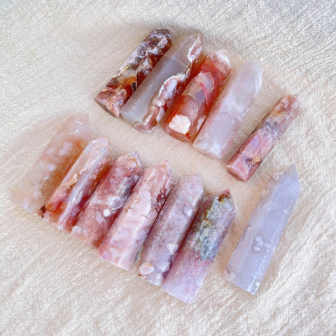 Sakura Flower Agate Crystal Point