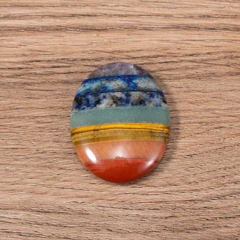 Natural Seven Chakra Worry Stone