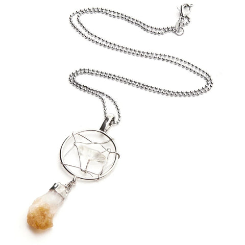 Citrine Crystal Dream Catcher Necklace