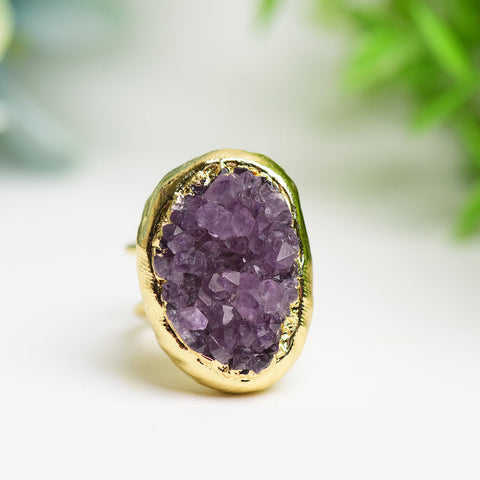 Amethyst Cluster Metal Ring Bulk