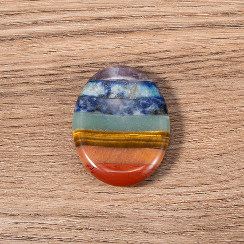 Natural Seven Chakra Worry Stone