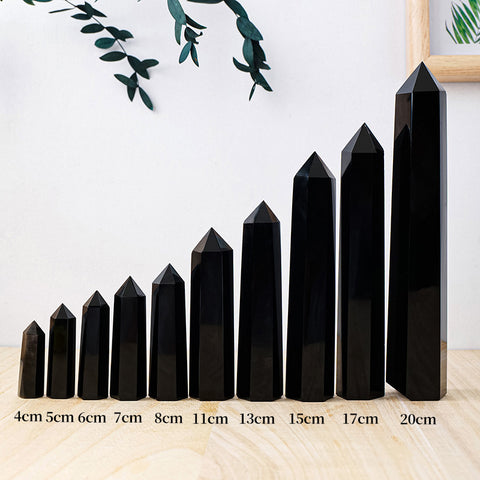 Black Obsidian Crystal Tower