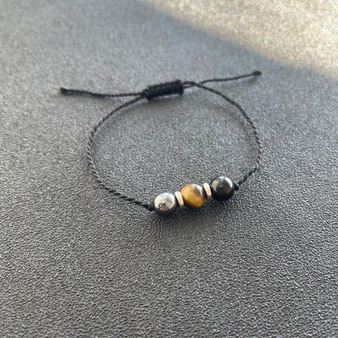 Triple Protection (Tiger's eye, Obsidian, Hematite) bracelet