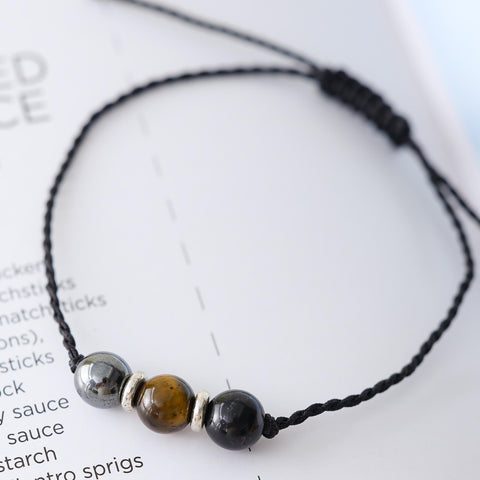 Triple Protection (Tiger's eye, Obsidian, Hematite) bracelet