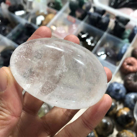 Clear Quartz Palm Stone