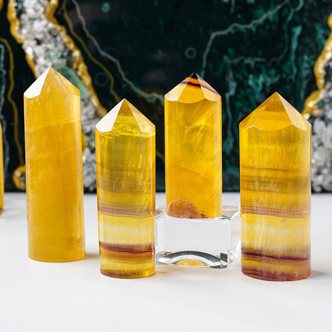 Yellow Fluorite Point Tower