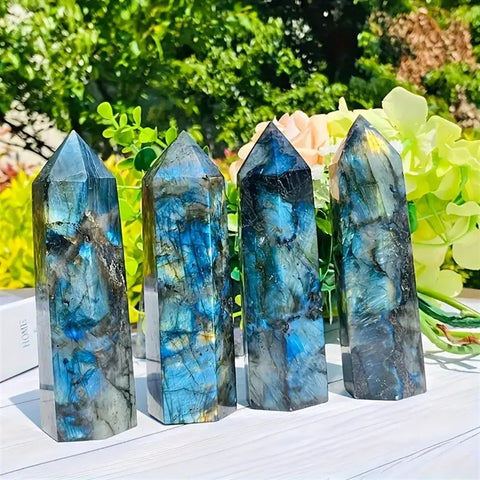 Natural Labradorite Crystal Tower