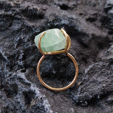 Natural Crystal Agate Jade Ring