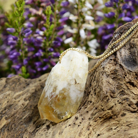 Raw Citrine Crystal Necklace