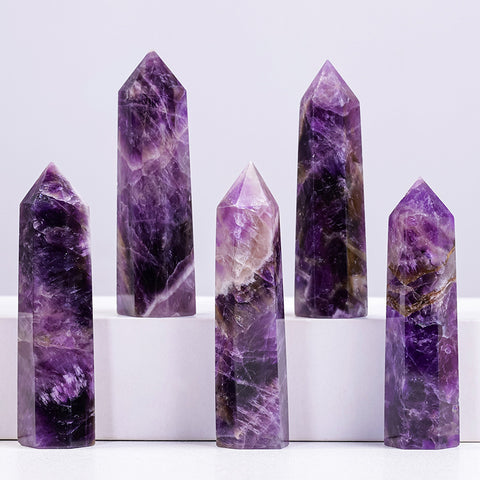 Natural Dream Amethyst Quartz Crystal Tower