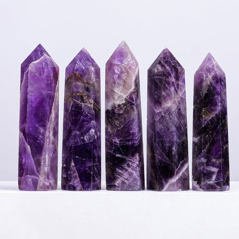 Natural Dream Amethyst Quartz Crystal Tower