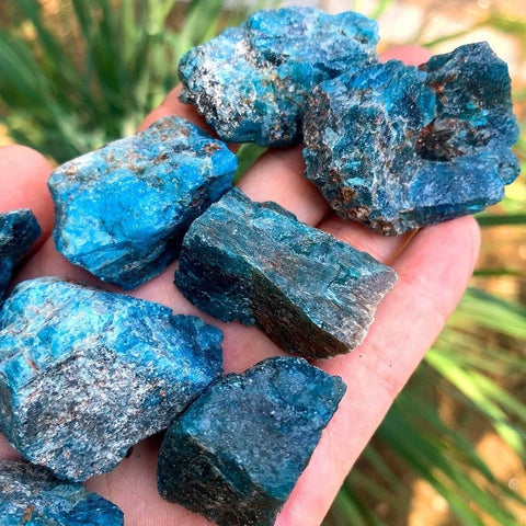 Natural Raw Blue Apatite Stones