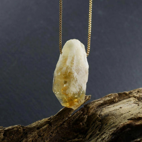 Raw Citrine Crystal Necklace