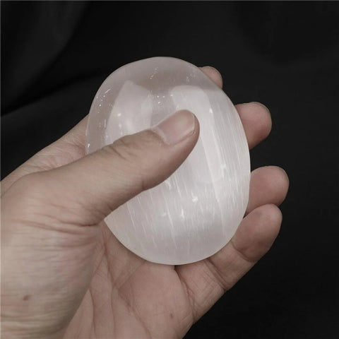 Natural Selenite Palm Stone