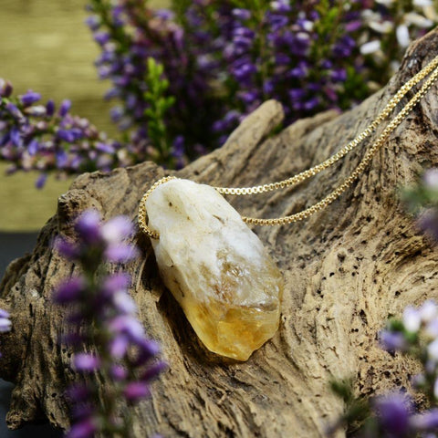 Raw Citrine Crystal Necklace